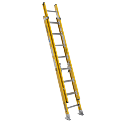 20FT TYPE IAA FIBERGLASS D-RUNG EXTENSION LADDER D7120-2