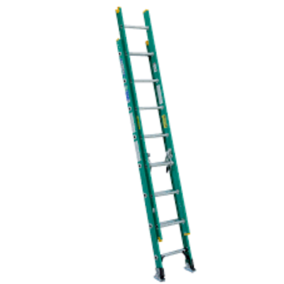 16FT TYPE II FIBERGLASS D-RUNG EXTENSION LADDER D5916-2