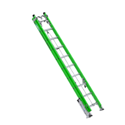 20FT AERO TYPE IAA FIBERGLASS BOX RAIL/TRI-RUNG EXTENSION LADDER  B7120-2X9295