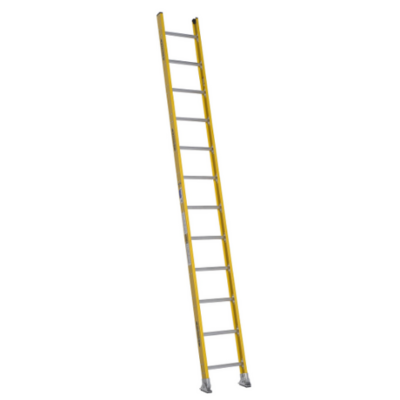 12FT TYPE IAA FIBERGLASS ROUND RUNG STRAIGHT LADDER 7112-1