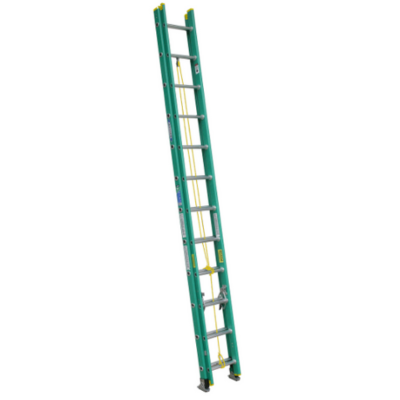 32FT AERO TYPE IAA FIBERGLASS BOX RAIL/TRI-RUNG EXTENSION LADDER B7132-2