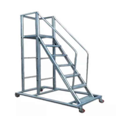 Rushabh 710 Aluminium Trolley Step Ladder 4 ft 3 Steps Silver