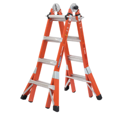 18FT REACH HEIGHT MULTI-POSITION FIBERGLASS PRO LADDER, 300 LB LOAD CAPACITY TYPE IA FMT-17