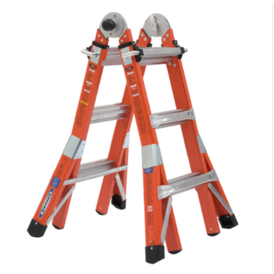 14FT REACH HEIGHT MULTI-POSITION FIBERGLASS PRO LADDER, 300 LB LOAD CAPACITY TYPE FMT-13