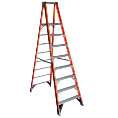 14FT REACH HEIGHT FIBERGLASS PLATFORM LADDER 8FT TYPE IAA P7408