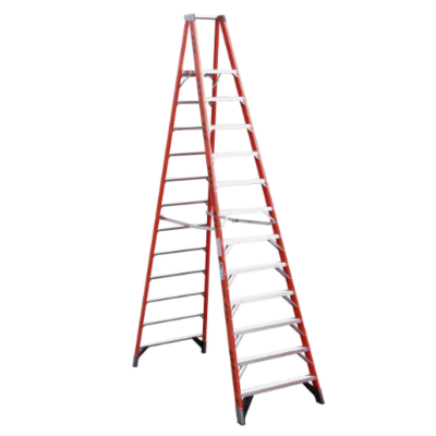 18FT REACH HEIGHT FIBERGLASS PLATFORM LADDER 12FT TYPE IA P7412