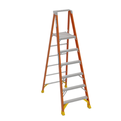 12FT REACH HEIGHT FIBERGLASS PLATFORM LADDER 6FT TYPE IA P6206