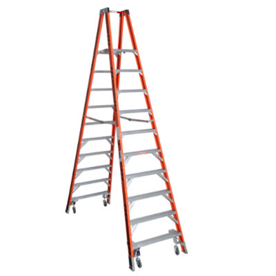 16FT REACH HEIGHT FIBERGLASS PLATFORM LADDER W/CASTERS 10FT TYPE IA PT7410-4C