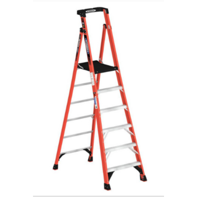 12FT REACH HEIGHT FIBERGLASS PODIUM LADDER 6FT TYPE IA PDIA06