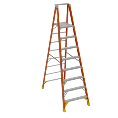 14FT REACH HEIGHT FIBERGLASS PLATFORM LADDER 8FT TYPE IA P6208