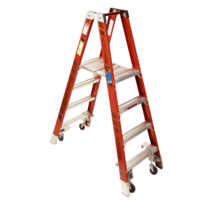 10FT REACH HEIGHT FIBERGLASS PLATFORM LADDER W/CASTERS 4FT TYPE IA PT7404-4C