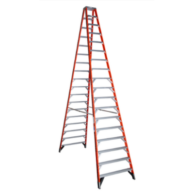 18FT TYPE IA FIBERGLASS TWIN LADDER T7418