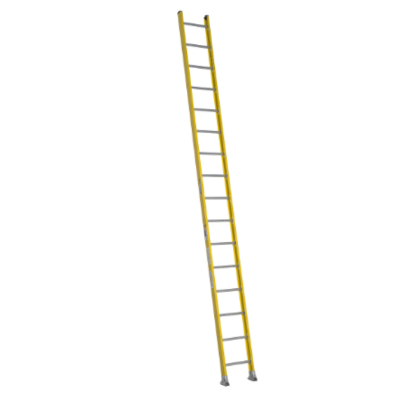 16FT TYPE IAA FIBERGLASS ROUND RUNG STRAIGHT LADDER 7116-1