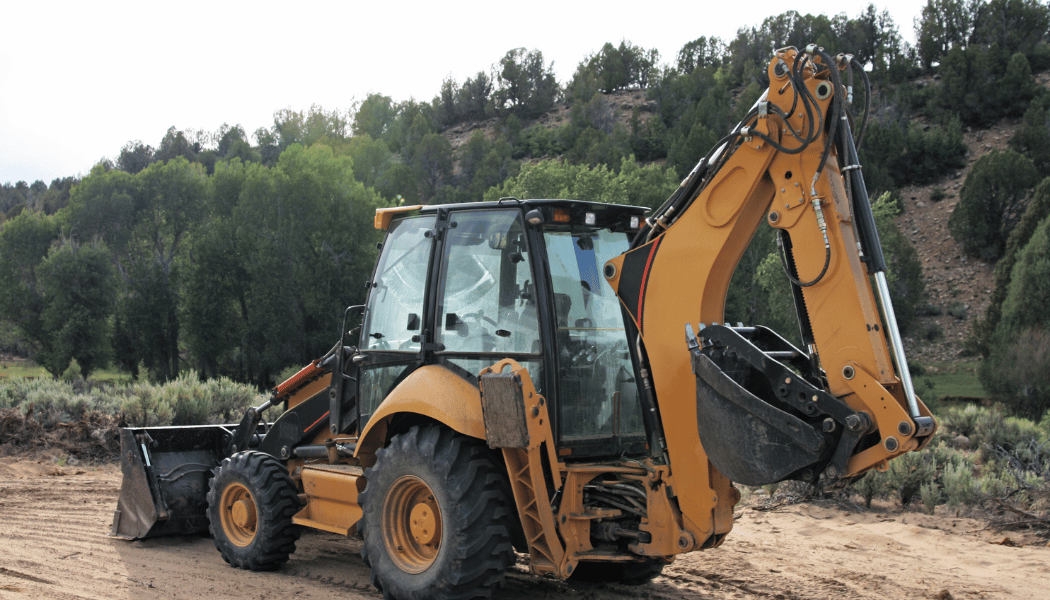 A backhoe loader at work